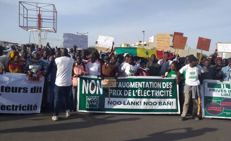 4e mobilisation de hausse du mouvement Ño lank, Ño bañ’ contre la hausse du prix de l’électricité