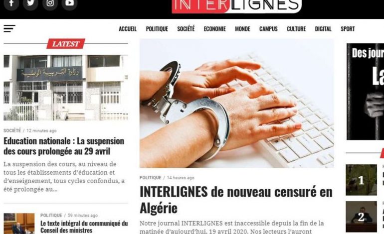 Le site Interlignes censuré en Algérie