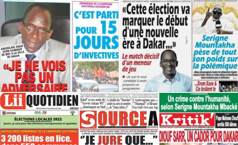 Le CORED s’étonne que 5 journaux sénégalais consacrent leurs Unes à Abdoulaye Diouf Sarr au premier jour de la campagne