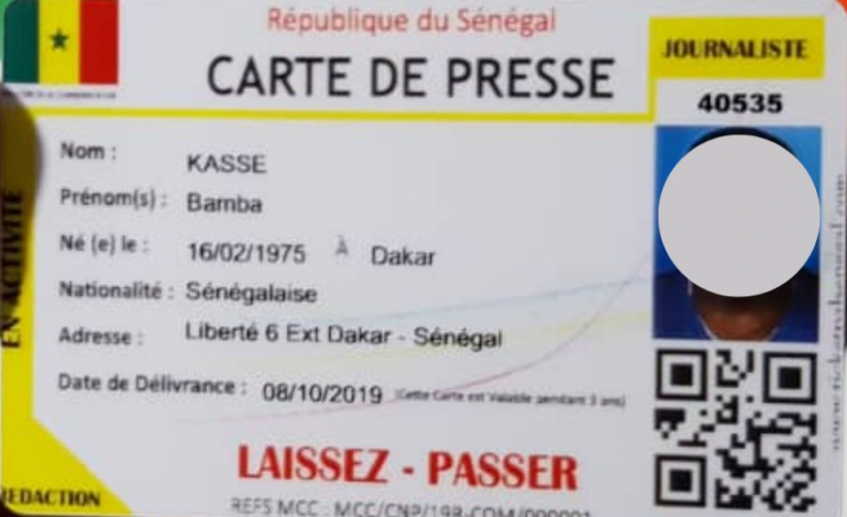696 cartes de presse délivrées au Sénégal depuis le lancement de la campagne d’enrôlement