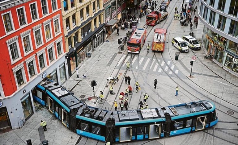 Le tramway déraille à Oslo